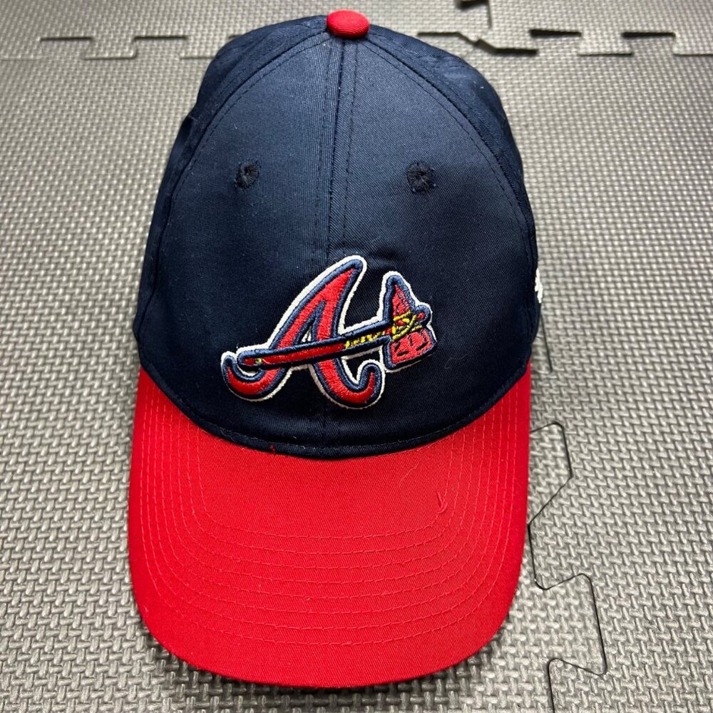 Atlanta Braves Youth Baseball Cap By OC Sports Navy & Red Adjustable MLB Hat